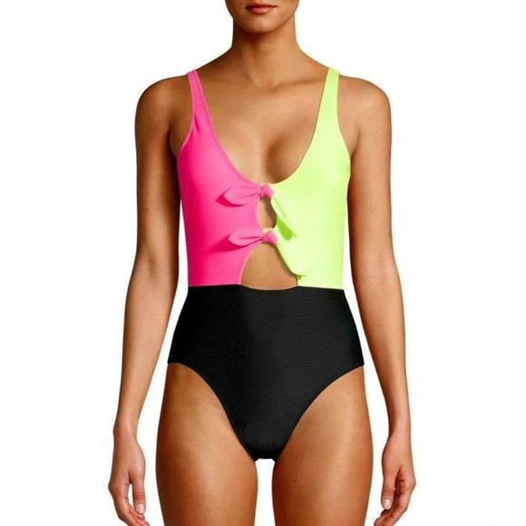 No Boundaries Other - SOLD No Boundaries Neon Colorblock One-Piece Swimsuit Size Junior XL